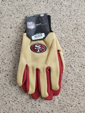 NFL San Francisco 49ers Gold and Red Utility Gloves